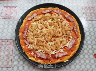 南瓜干虾健康披萨的做法步骤：12