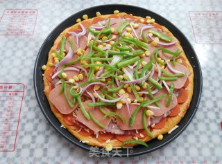 南瓜干虾健康披萨的做法步骤：14