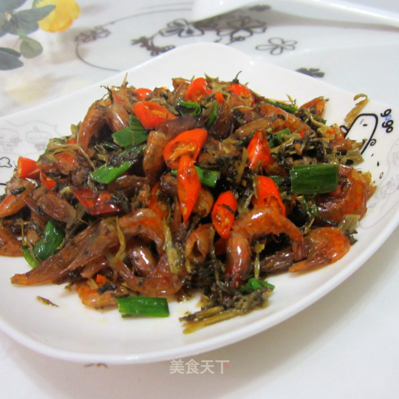 梅干菜炒虾的做法