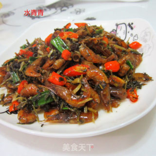 梅干菜炒虾的做法步骤：11
