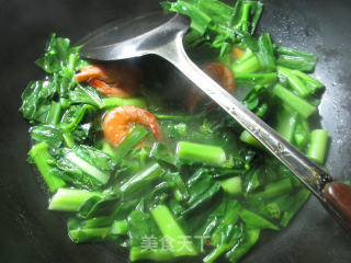 【宁波】虾干油菜蕻煮粉丝的做法步骤：8