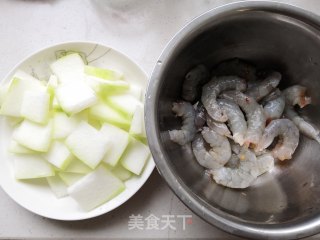 #懒人餐#虾仁烧冬瓜的做法步骤：1