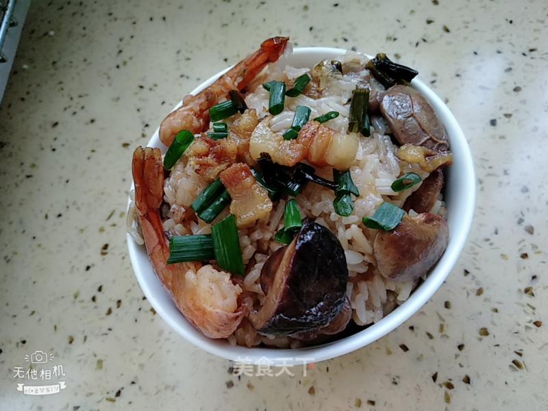 香菇虾干豆饭的做法