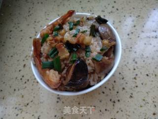 香菇虾干豆饭的做法步骤：6