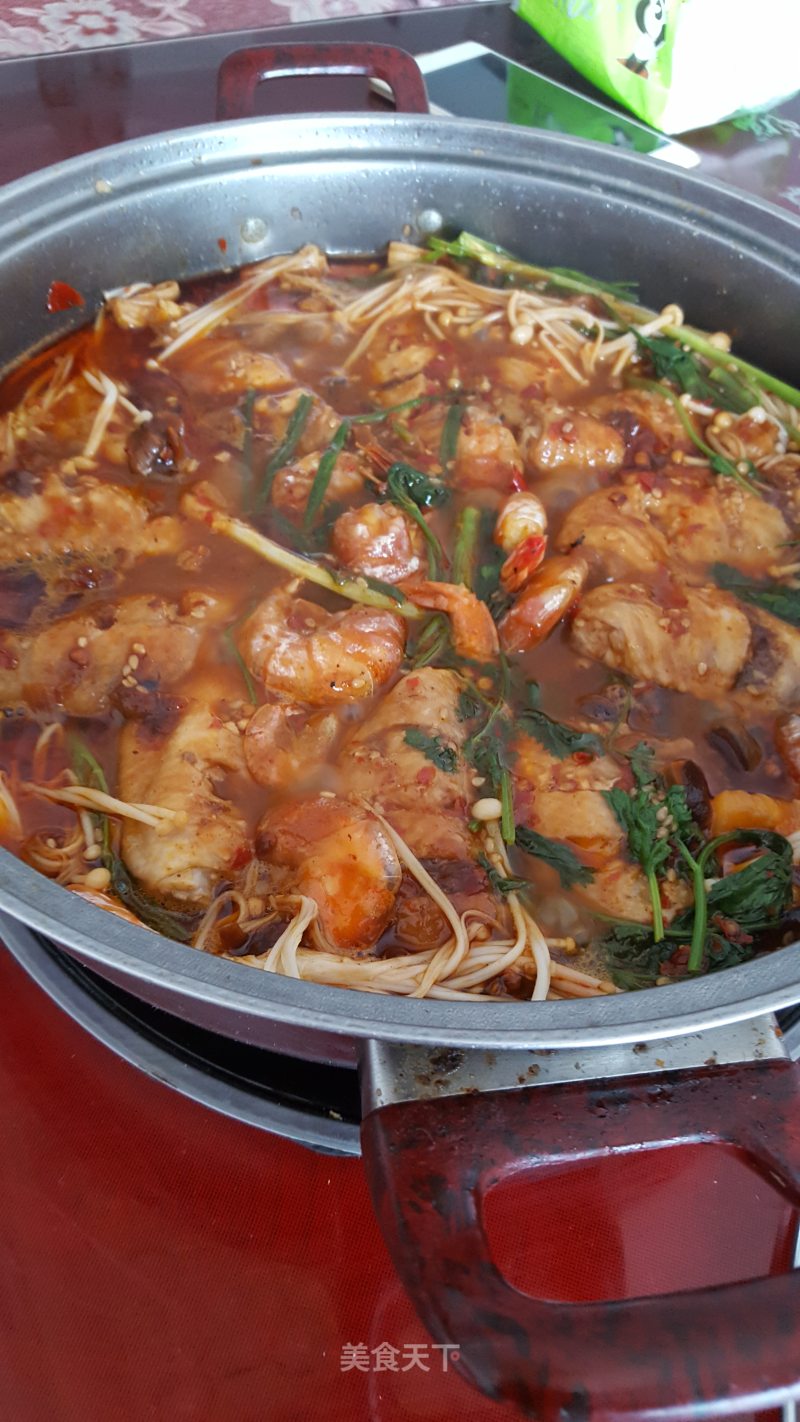 自制鸡翅龙虾焖烧锅的做法