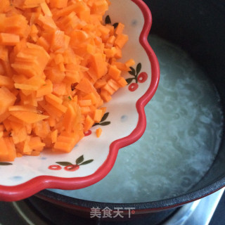 胡萝卜青菜鲜虾粥的做法步骤：7