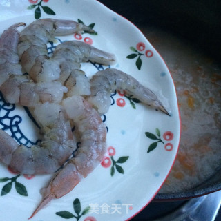 胡萝卜青菜鲜虾粥的做法步骤：8