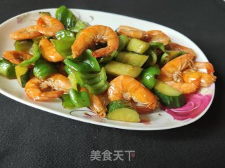 青虾炒辣椒的做法步骤：13
