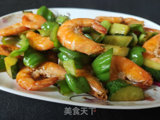 青虾炒辣椒的做法步骤：14