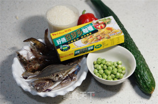 咖喱蟹饭的做法步骤：1