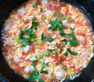 #鸡蛋#虾滑番茄豆腐蛋花羹的做法步骤：11