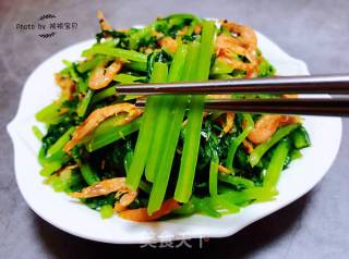 蒜蓉茼蒿炒磷虾的做法步骤：11