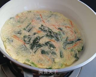 快手的懒人餐#磷虾蔬菜饼的做法步骤：9
