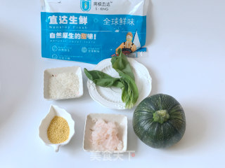 宝宝辅食——南瓜盅炖磷虾粥！的做法步骤：1