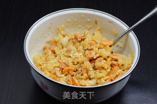 香脆米饭虾仁饼的做法步骤：5
