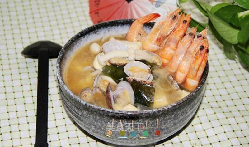 鲜虾味噌汤的做法