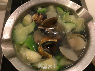 九层塔蛤蜊丝瓜汤的做法步骤：6