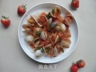 饭菜一锅出的番茄蛤蜊烩饭的做法步骤：8