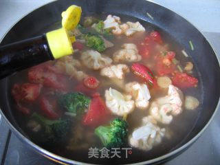 菜花番茄蛤蜊汤的做法步骤：6