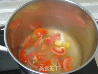 番茄玉米蛤蜊挂面的做法步骤：6