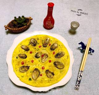 牡蛎金针菇蛋饼的做法步骤：10