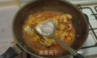 辣白菜炒章鱼的做法步骤：10