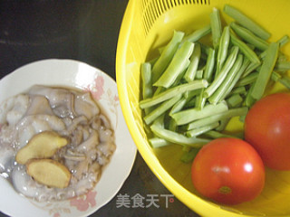 茄汁章鱼四季豆的做法步骤：1