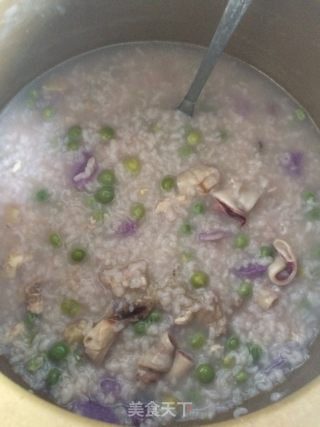 鱿鱼豌豆粥的做法步骤：7