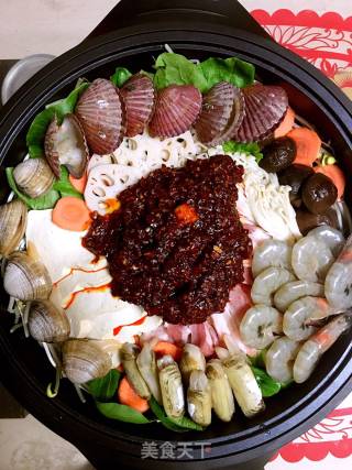 韩日蔬菜海鲜营养锅的做法步骤：8