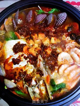 韩日蔬菜海鲜营养锅的做法步骤：9