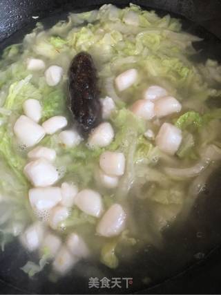 海参扇贝丁白菜汤的做法步骤：9