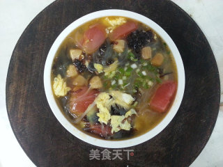 美味营养丰富的番茄干贝紫菜鸡蛋汤的做法步骤：8