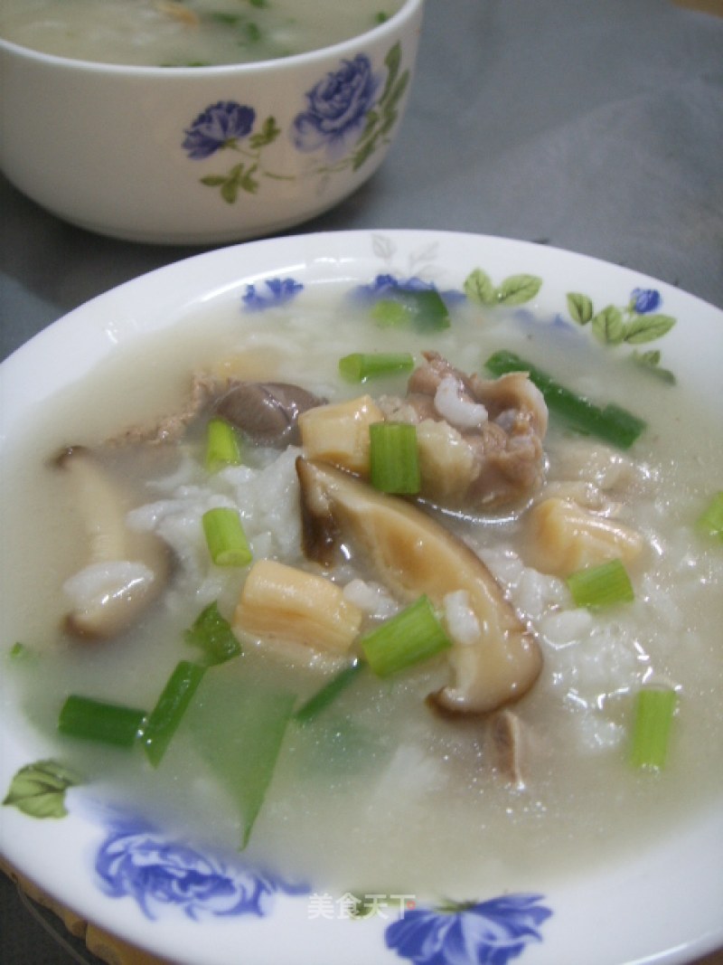 干贝香菇水鸭粥的做法