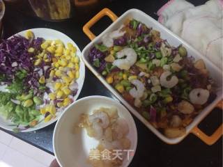焗什锦海鲜饭的做法步骤：9