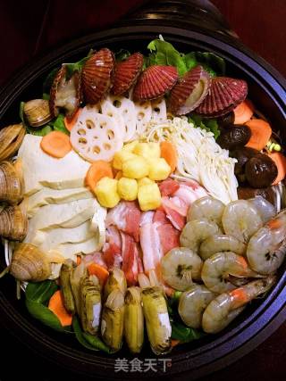 韩日蔬菜海鲜营养锅的做法步骤：4