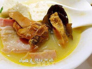 咸肉河蚌炖豆腐的做法步骤：4