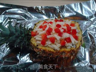 菠萝海鲜焗饭的做法步骤：12
