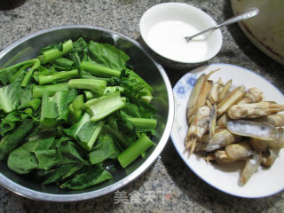 【宁波】蛏子天菜芯羹 的做法步骤：1