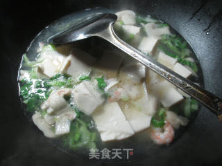 青菜三鲜豆腐羹的做法步骤：6