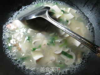 青菜三鲜豆腐羹的做法步骤：9