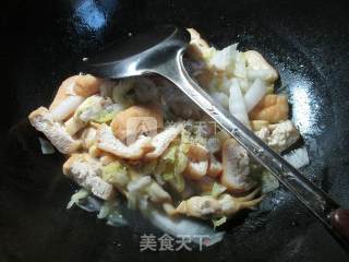 油豆腐蛏子炒白菜的做法步骤：5
