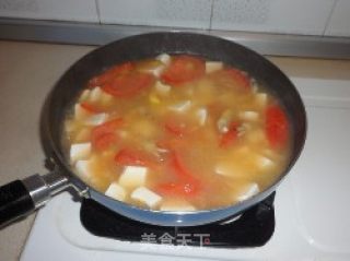 蛏子蕃茄豆腐羹的做法步骤：9