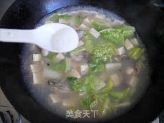 牡蛎豆腐白菜汤的做法步骤：9
