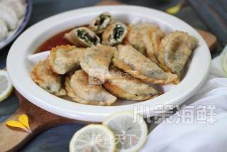 小策海鲜今日菜谱：生蚝煎饺 牡蛎，海蛎，韭菜豆腐饺子的做法步骤：9