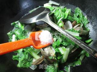 小白菜花蛤汤的做法步骤：8