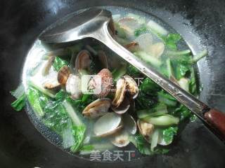 小白菜花蛤汤的做法步骤：9