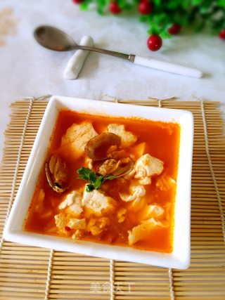 韩式花蛤豆腐脑汤的做法步骤：9