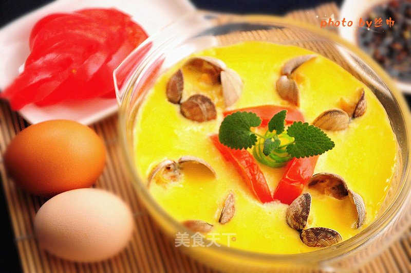 #新侬健康餐桌#---番茄花蛤蒸蛋的做法