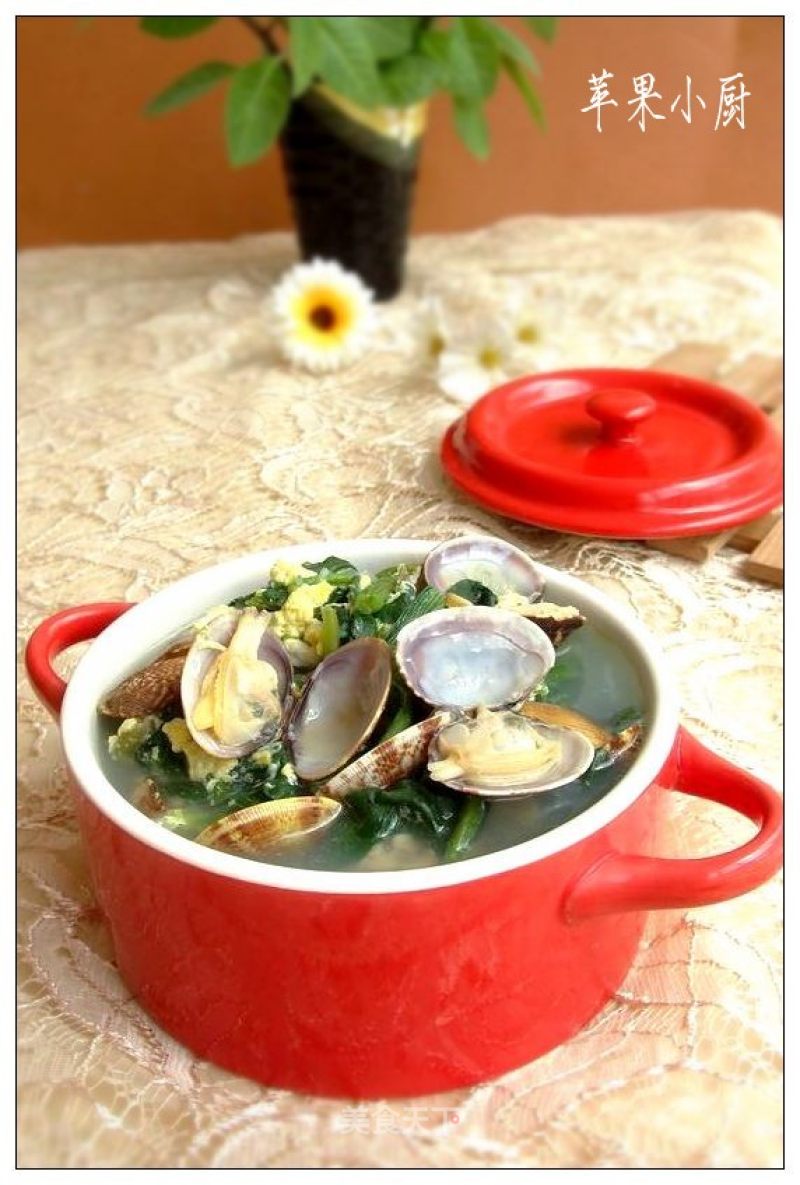 菠菜花蛤粉丝汤的做法