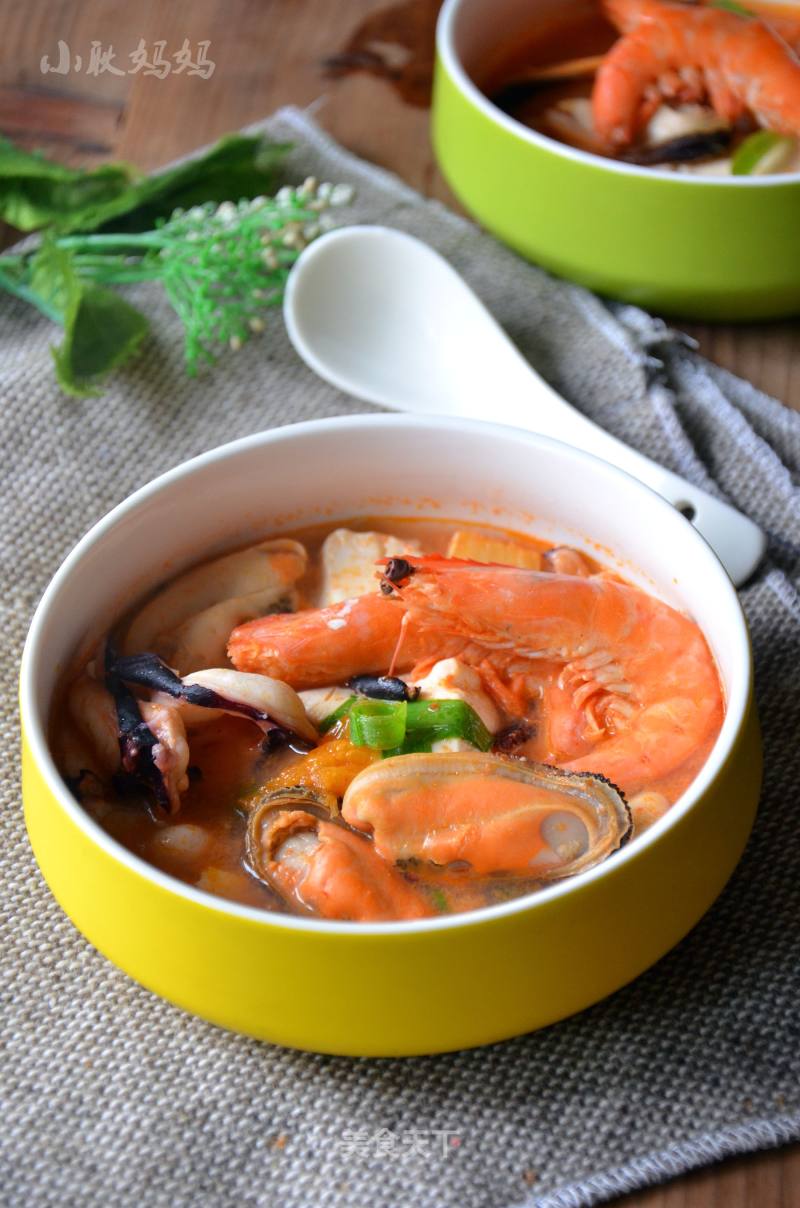 韩式泡菜海鲜汤的做法